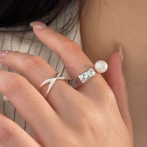 Anillo Abierto de Bambú con Diseño de Escalones Ascendentes, Plata de Ley S925, Joyería de Moda Unisex, Regalo - Product Image 4