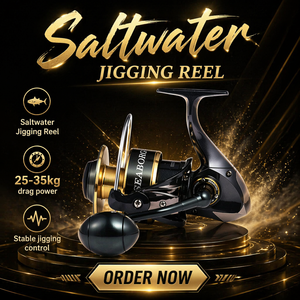 <span class=keywords><strong>Moulinet</strong></span> de pêche en mer Lurekiller Saltwater Spinning Jigging Reel 3000-12000, corps entièrement métallique, puissant frein de 25-35 kg, pêche en mer - Product Image 1