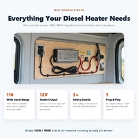 Convertisseur d'alimentation 110V vers 12V DC pour chauffage de stationnement 5KW 8KW, pour chauffage diesel à air en camping-car, caravane ou garage
