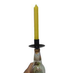 Wholesales Custom Wine Bottle Stick Table Decoration Electroplated <b>Black</b> Metal Candle <b>Holder</b> - Product Image 3