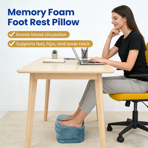 Reposapiés Ergonómico <span class=keywords><strong>para</strong></span> Debajo del Escritorio, Almohada de Espuma Viscoelástica con Nodos de Masaje <span class=keywords><strong>para</strong></span> Oficina, Hogar y Juegos - Product Image 2