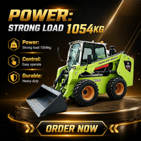 JIUBANG Mini Skid Steer Loader 1 Ton Mesin Diesel Yanmar Bucket 0.5m Compact Wheel Loader Garansi 1 Tahun Konstruksi