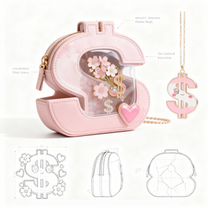 Borsa <span class=keywords><strong>Ita</strong></span> Personalizzata con Finestra in PVC Trasparente, Borsa a Tracolla per Esposizione di Merchandise Anime - Product Image 3