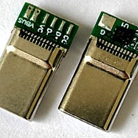 Conector USB Tipo C Macho de 24 Pines con Chip E-mark, PD3.1, QC3.0, C a C, 100W, 240W, Transferencia de Datos, 5A, 48V, SMD, DIP, Enchufe para Soldar