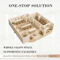 Ensemble de mobilier de salon de beauté de haute qualité, fauteuil de pédicure, fauteuil de lavage et comptoir d'accueil, ensemble de mobilier de salon moderne rose