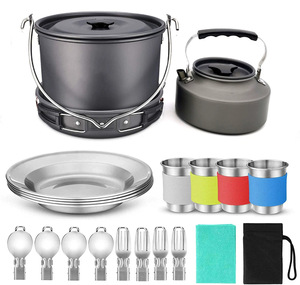 <span class=keywords><strong>Set</strong></span> da Cucina Portatile in Alluminio Arancione per Esterni, Bollitore e Pentola Ultra-leggeri da 4L per 5-7 Persone, Ideale per Viaggi ed Escursioni - Product Image 6