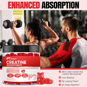 Venta al por mayor Etiqueta Privada <span class=keywords><strong>natural</strong></span> pre-entrenamiento crecimiento muscular 5000mg osos creatina monohidrato suplementos gomoso para mujeres y hombres - Product Image 4