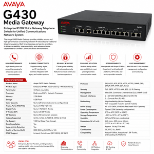 Passerelle multimédia <span class=keywords><strong>Avaya</strong></span> G430, passerelle vocale IP PBX d'entreprise, commutateur téléphonique pour système de communication unifiée - Product Image 2