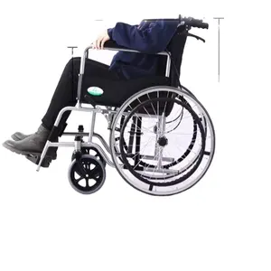 Venta al por mayor de gran peso especial marco de acero inoxidable cómodo algodón y lino suave asiento manual silla de ruedas médica