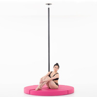 ZONWINXIN approvisionnement d'usine équipement de gymnastique personnalisé tapis de danse de poteau rose rond tapis de danse de poteau
