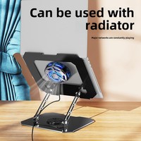 Support d'Ordinateur Portable Pliable et Réglable en Métal, Vente Directe Usine, Support de Refroidissement Multifonctionnel à 360 Degrés pour PC Portable et Tablette