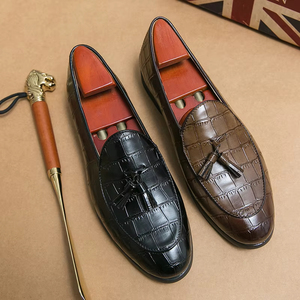Chaussures Oxford pour hommes de style britannique de haute qualité, en cuir véritable, à enfiler, pour le bureau, les occasions formelles, les mariages - Product Image 5