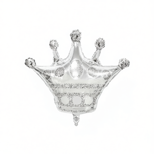 Ballon couronne métallique argenté 76 cm pour fête d'anniversaire d'enfants - Product Image 2