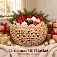 Panier mural rond bohème en paille tressée, en forme de gourde, pour décoration murale de Noël et d'anniversaire, pour porte d'entrée et gîte