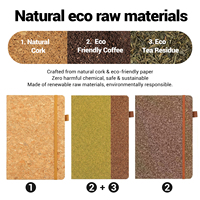Nouveau design – Carnet A5 en liège et bambou avec grain de bois, 100 feuilles, journal écologique à couverture rigide, cadeau