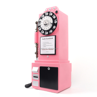 Téléphone de livre d'or audio rose vintage style téléphone public avec bouton d'enregistrement pour mariages et événements