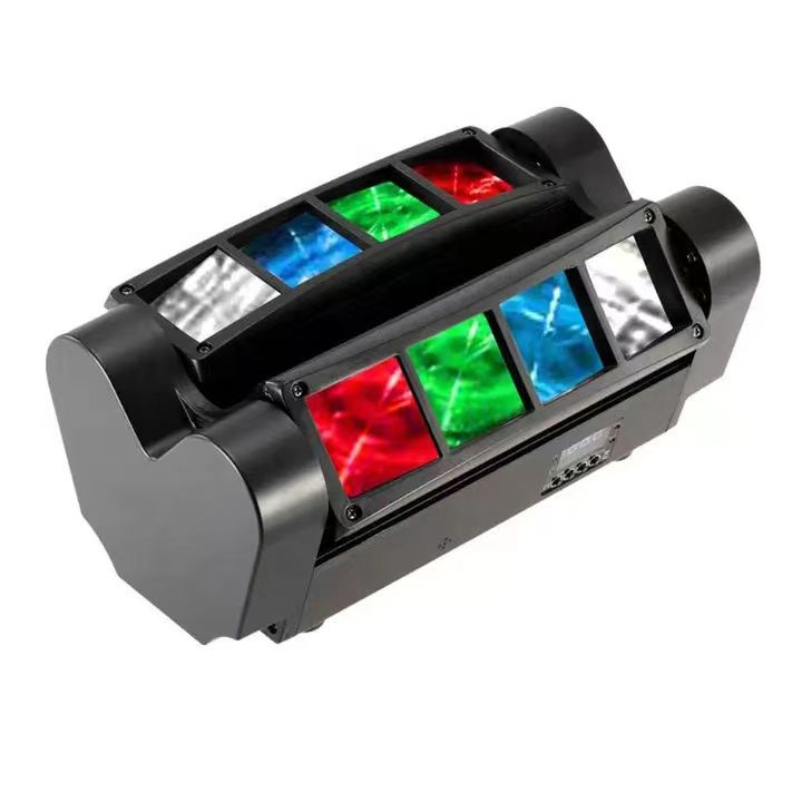 Мини-светодиодный 8-глазный светильник-паук RGB управление звуком движущаяся головка DMX DJ Bar 8-глазный сценический луч света