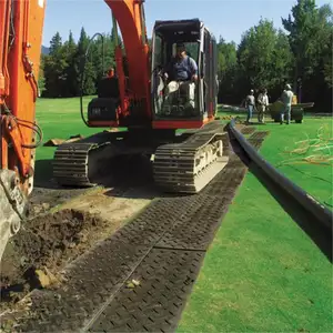 Chão leve bege, cor bege, suporte da bomba de concreto, pe, walkway, hdpe, tapete de estrada 12.7mm, construção, tapetes de lama way ma