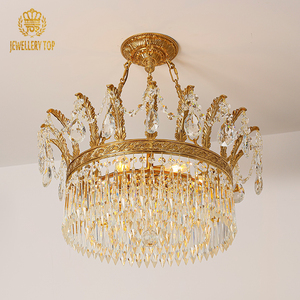 Lustre de plafond de luxe pour hall d'hôtel, design <span class=keywords><strong>baroque</strong></span> français en laiton européen, par Jewellerytop - Product Image 2