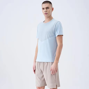 Camiseta Deportiva con Cuello Redondo y Estampado Atlético, Holgada, para Hombre, de Secado Rápido, 100% Poliéster, Manga Corta - Product Image 6