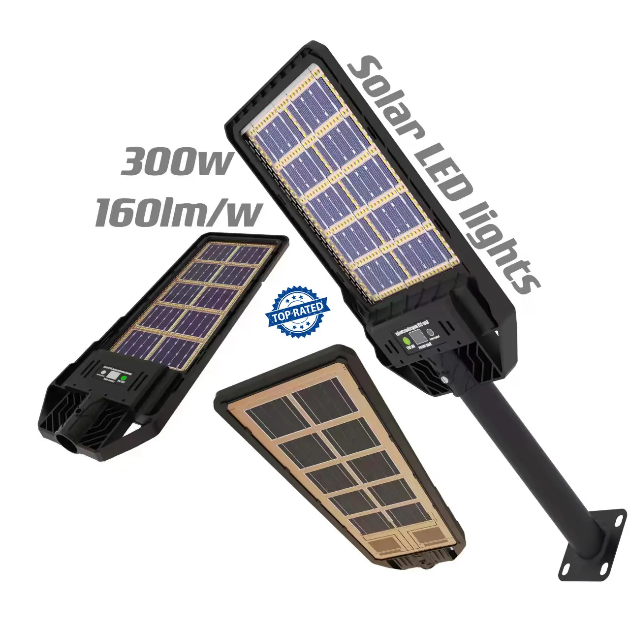 100W 200W 300W 400W Ip65 all'aperto tutto In uno lampione solare 200w luci solari all'aperto impermeabili