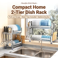 Support de Rangement pour Ustensiles de Cuisine Anti-Corrosion Longue Durée, Support de Table Multi-Niveaux Étanche Empilable en Acier Inoxydable pour Vaisselle