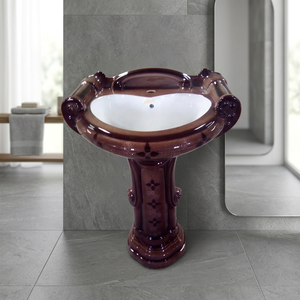 Lavabo rond en céramique Sterling Vitrosa avec piédestal complet, articles sanitaires commerciaux pour salle de bain - Product Image 3