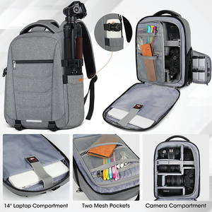 Mochila para cámara DSLR, SLR, sin espejo, impermeable, para portátil de 14 pulgadas, con cubierta para lluvia, antirrobo, bolsa de viaje de gran capacidad - Product Image 3