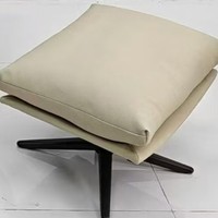Fauteuil inclinable de style designer pour chambre à coucher, petit canapé, salon, balcon, en cuir de vachette pleine fleur, pivotant, de luxe léger, en acier inoxydable