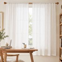 Rideau Voilage Jacquard COSENNATUR Blanc Naturel Effet Bonbon, 1 Pièce, 100% Polyester 110 g/m² pour Salon, Vente en Gros
