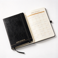 Journal de luxe 2028 personnalisé A5, couverture rigide en cuir PU, agenda annuel, marque-page en ruban, cadeau