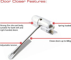 Chiudiporta <span class=keywords><strong>a</strong></span> <span class=keywords><strong>molla</strong></span> regolabile chiudiporta di sicurezza automatico per cancello da giardino - Product Image 6