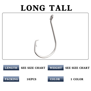 Anzuelo de pesca Luya de acero de alto carbono tipo pico de águila 7384, paquete de 10, accesorio para montaje Texas y señuelos blandos, para pesca de lubina - Product Image 4
