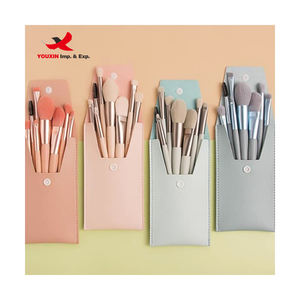 Mixed Procurement Low Price Factory Wholesale Good Quality Travel Size <b>Makeup</b> <b>Brush</b> <b>Set</b> 8 Pieces With PU Bag - Product Image 2