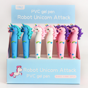 O & Q Sản Xuất Phim Hoạt Hình Cô Gái Xinh Đẹp Cao Su Quyến Rũ Khuyến Mại Gel Ink Unicorn Hình Dạng Màu Xanh Bút Cho Trẻ Em Văn Phòng Văn Phòng Phẩm - Product Image 6