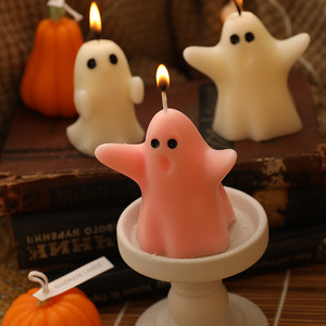 Vela Aromática de Cera de Soya Hecha a Mano con Aroma a Fantasma de Halloween, Mecha Única, Forma Irregular, Lavanda, para Decoración del Hogar y Fiestas - Product Image 2
