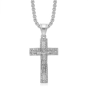 Collar Religioso de Acero Inoxidable 316L con Baño de Oro PVD de 18K, Joyería Fina con Colgante de Cruz de Jesús con Circonitas, para Hombre y Mujer - Product Image 5