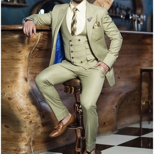 <span class=keywords><strong>Traje</strong></span> de <span class=keywords><strong>Hombre</strong></span> de 3 Piezas de Diseño Especial <span class=keywords><strong>Verde</strong></span> <span class=keywords><strong>Claro</strong></span>, <span class=keywords><strong>Traje</strong></span> Formal de Boda, Blazer, Esmoquin para Novio (Chaqueta + Chaleco + Pantalón) - Product Image 2