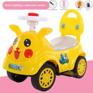 Musical Baby Walker &amp; 4-Wheel <strong>Ride</strong>-<strong>on</strong> Balance Bike for Toddlers 2-6 Years, Indoor Sliding Toy with Lights &amp; Music - Product Image 6