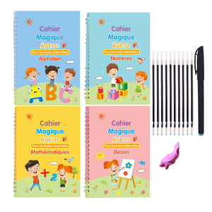 Cuaderno <span class=keywords><strong>de</strong></span> Práctica <span class=keywords><strong>de</strong></span> Caligrafía Mágica con Ranuras para el Control del Lápiz, Impreso en Varios Idiomas para Niños, Estudiantes y Escolares - Product Image 2