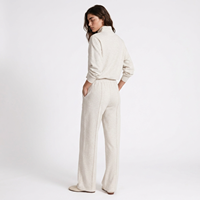 Ensemble de survêtement décontracté deux pièces pour femme : sweat-shirt court à col zippé et pantalon large