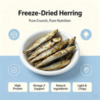 Hareng entier lyophilisé, récompense naturelle pour l'entraînement des chats et chiens difficiles à l'alimentation, friandise pour animaux de compagnie (chats, chatons, chiens adultes, petits et moyens chiens)
