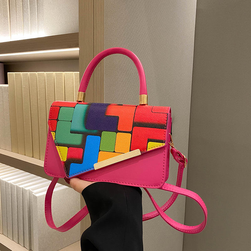 Bolsos de mujer de diseñador de colores contrastantes, bolsos de