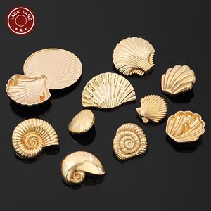 Botones Metálicos con Vástago, Botones Personalizados con Formas Irregulares de Concha, Botones con Logotipo Grabado para Accesorios de Ropa - Product Image 3