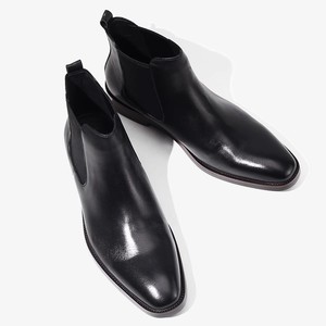 Botas Chelsea <span class=keywords><strong>de</strong></span> Media Pantorrilla para <span class=keywords><strong>Hombre</strong></span>, Estilo Británico, <span class=keywords><strong>de</strong></span> Cuero Genuino Premium, Punta Cuadrada, Transpirables - Product Image 6