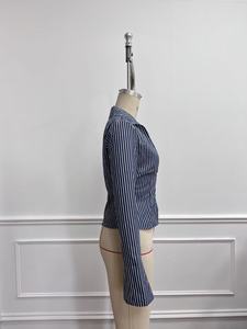 Thời Trang Mùa Thu Mùa Xuân Mùa Hè Quần Áo Giản Dị Sexy Dài Tay Phụ Nữ Hollow out Sọc Áo Sơ Mi Top Người Phụ Nữ Tops Thời Trang Áo Cánh - Product Image 4
