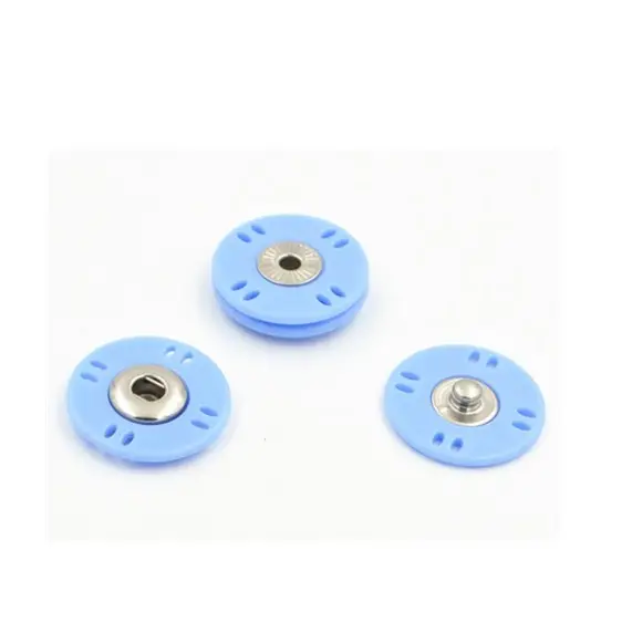 Yüksek kaliteli plastik ve metal özel mavi snap düğmesi kam/toptan snap düğmesi