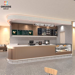 Custom <strong>Modern</strong> Fast <strong>Food</strong> <strong>Counter</strong> &amp; Coffee Kiosk | LED <strong>Display</strong> for Shopping Mall Retail | Turnkey Store Solutions - Product Image 1