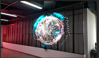 Fenêtre en verre flexible de film d'affichage à LED transparent d'intense luminosité de Yake pour la haute visibilité P3.91