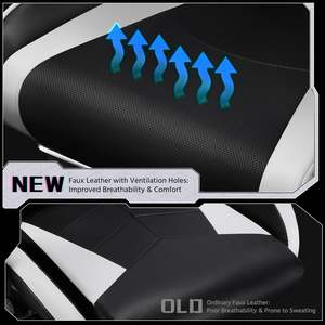 Chaise de jeu 1 pièce Livraison gratuite Tissu Cuir PU Pvc Canapé de jeu E-Sports Zero Gravity Chaise de jeu avec lumières et haut-parleurs - Product Image 5